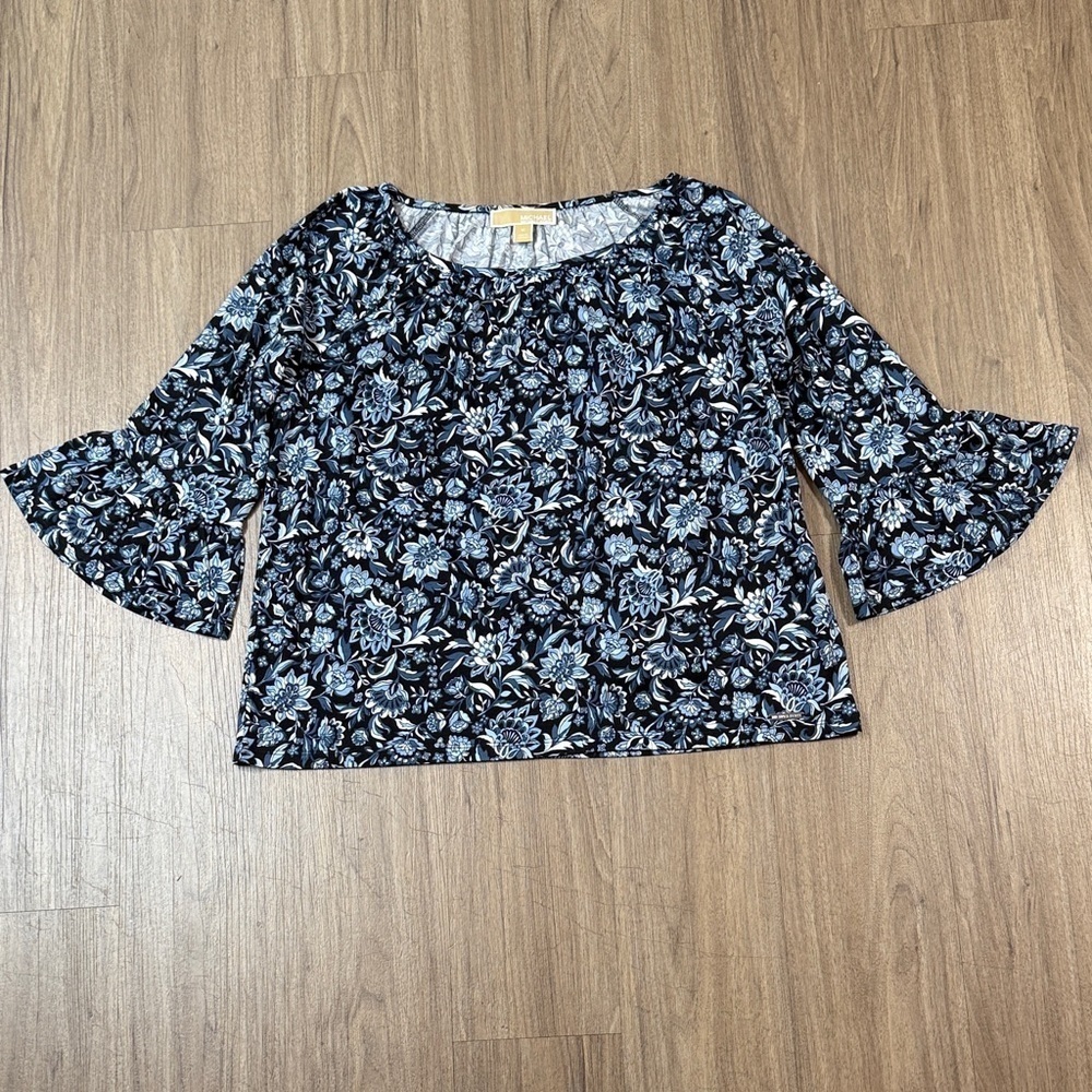 Michael Kors Floral Blouse - Blue and Black